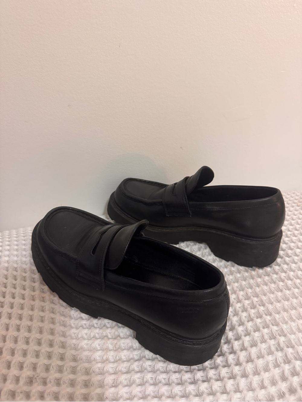 Vagabond Black Chunky Penny Loafers
